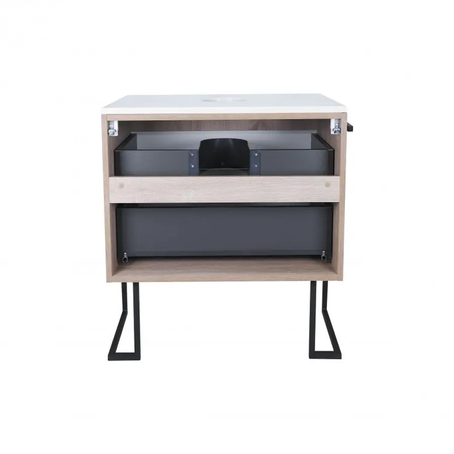 Тумба підлогова Qtap Taurus 600х616х437 White/Whitish oak зі стільницею QT2480TNT603WWO