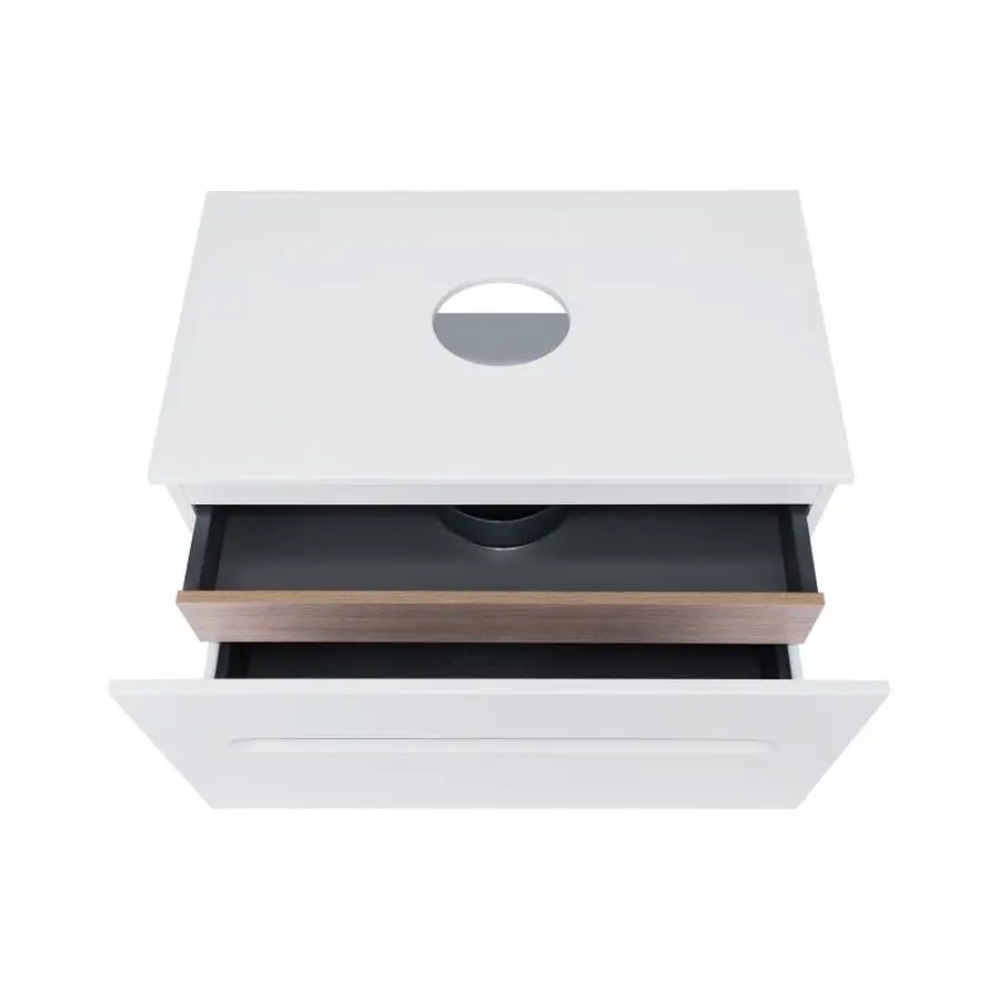 Тумба підвісна Qtap Virgo 800х476х469 White/Whitish oak зі стільницею QT1879TPА801WWO