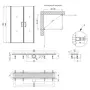 Набір Qtap душова кабіна Gemini CRM1018RC6 100х80 см, скло Clear 6 мм + трап лінійний Dry FB304-600 з сухим закривом та нержавіючою решіткою 600х73 мм