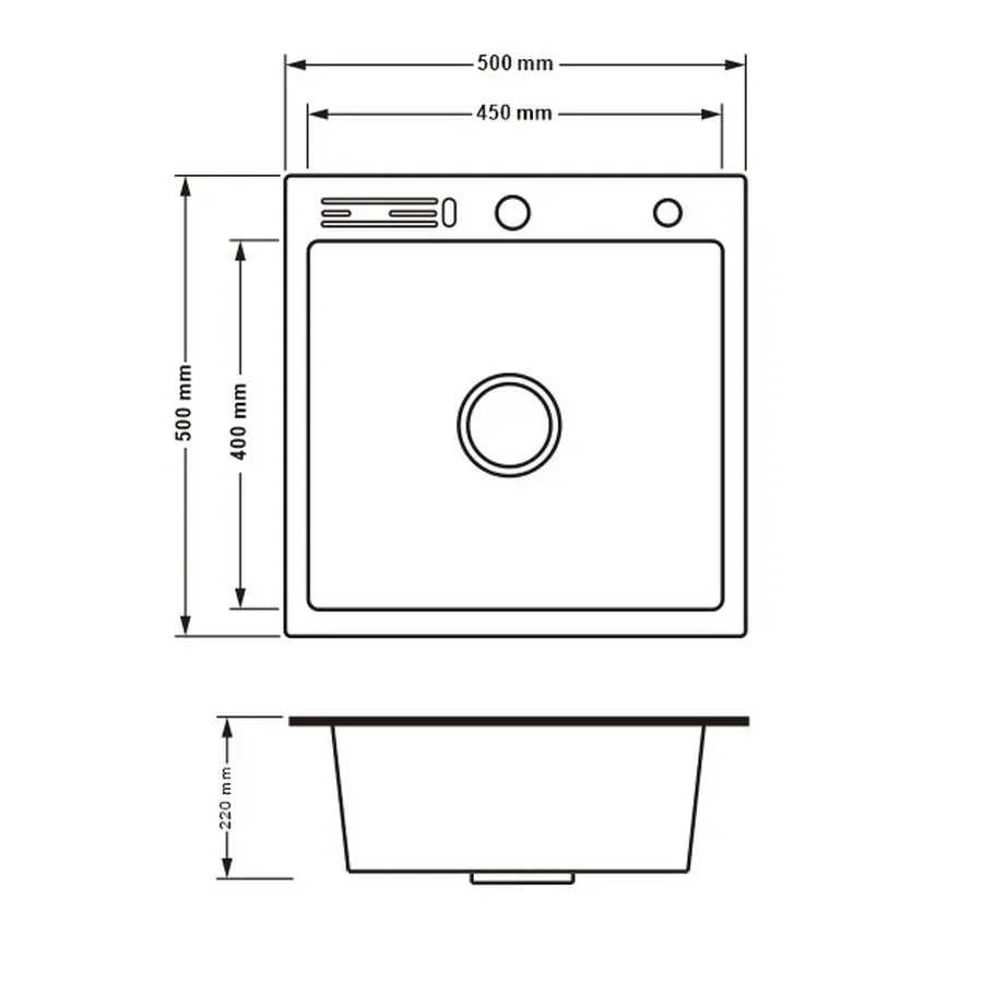 Кухонна мийка Lidz LH5050T 3.0/1.0 мм Brush (LIDZLH5050TBRU3010) з вбудованним тримачем для ножів