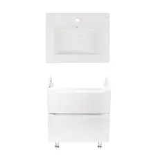 Комплект Qtap тумба підлогова Scorpio 600х825х460 мм White + раковина урізна Albatross New QT71SC43955