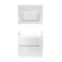 Комплект Qtap тумба підвісна Scorpio 600х585х460 мм White + раковина урізна Albatross 01 QT71SC43965