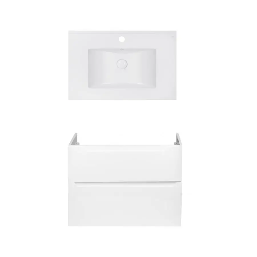 Комплект Qtap тумба підвісна Scorpio 800х585х460 мм White + раковина урізна Albatross E QT71SC43975