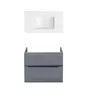 Комплект Qtap тумба підвісна Scorpio 800х585х460 мм Graphite + раковина урізна Albatross QT71SC43985