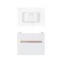 Комплект Qtap тумба підвісна Virgo 700х580х437 мм White/Whitish oak + раковина урізна Albatross QT71V44075