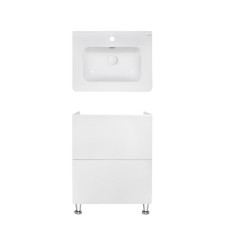 Комплект Qtap тумба підлогова Tern 600х725х437 мм White + раковина урізна Albatross 9H QT71TE44086