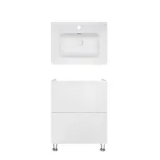 Комплект Qtap тумба підлогова Tern 600х725х437 мм White + раковина урізна Albatross 9H QT71TE44086