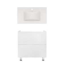 Комплект Qtap тумба підлогова Tern 800х725х437 мм White + раковина урізна Albatross New QT71TE44096