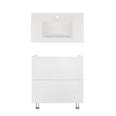 Комплект Qtap тумба підлогова Tern 800х725х437 мм White + раковина урізна Albatross New QT71TE44096