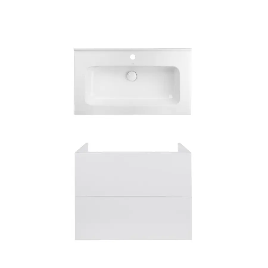 Комплект Qtap тумба підвісна Tern 800х580х437 мм White + раковина урізна Albatross 01 QT71TE44106