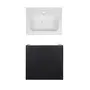 Комплект Qtap тумба підвісна Tern 600х580х437 мм Matt Black + раковина урізна Albatross 01 QT71TE44116