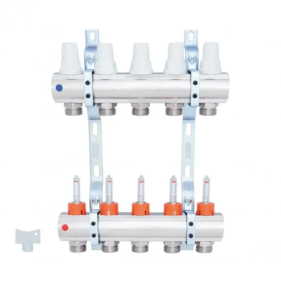 Колектор Icma 1" 5 виходів, з витратомірами №K013