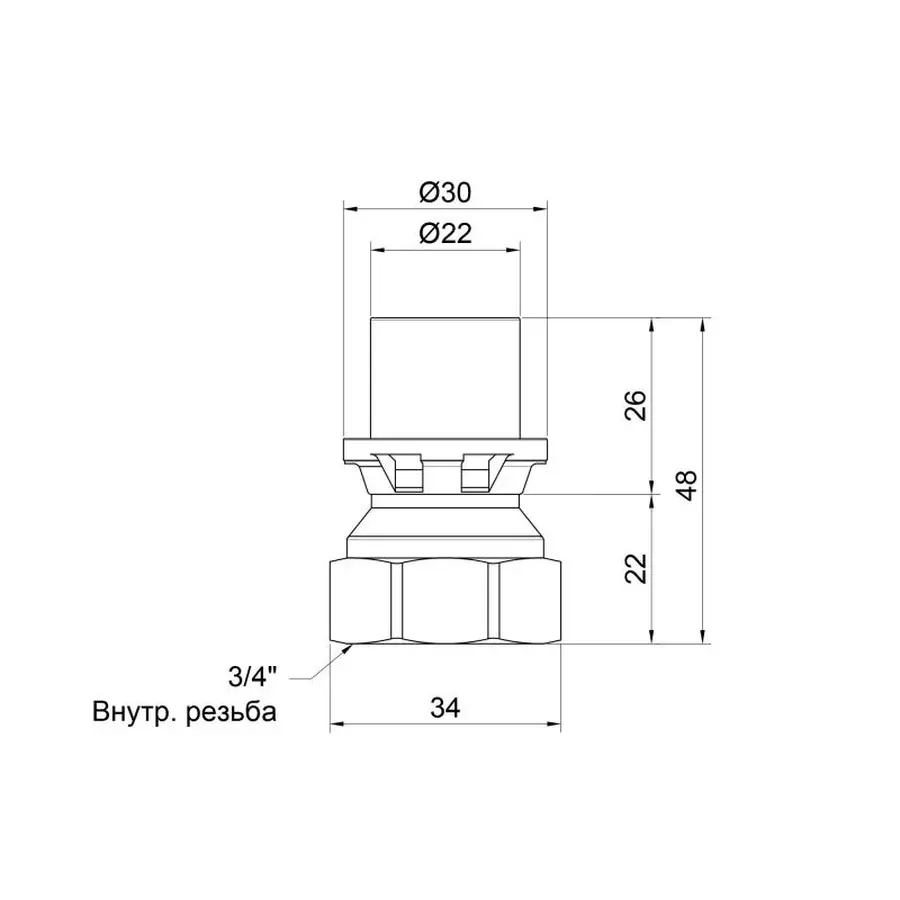 Перехідник прес Icma 20х3/4" ВР №401