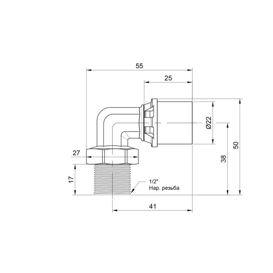 Кутик прес Icma 20х1/2" ЗР №404