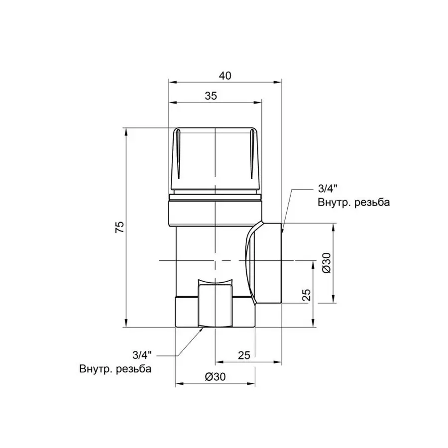 Запобіжний клапан Icma 3/4" ВР 3 бар №241