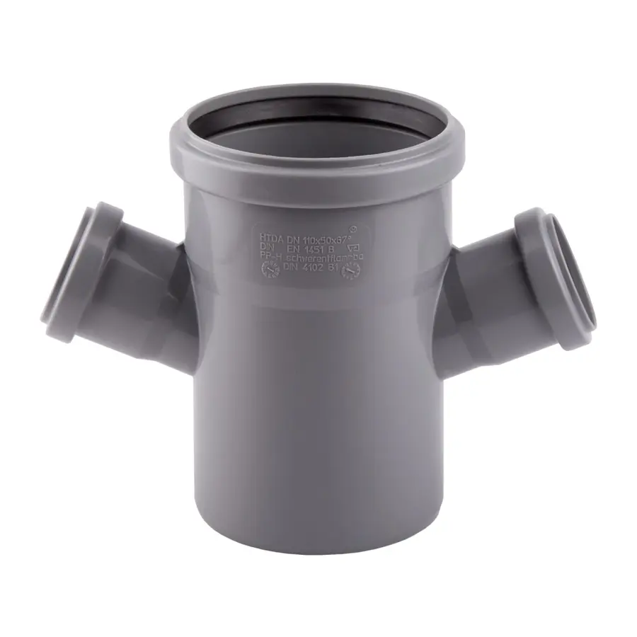 Крестовина PPR канализационная Ostendorf HT 110х50х110х50, 67 °