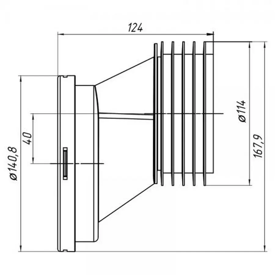Эксцентрик для унитаза ANI Plast W0420 со смещением 40 мм