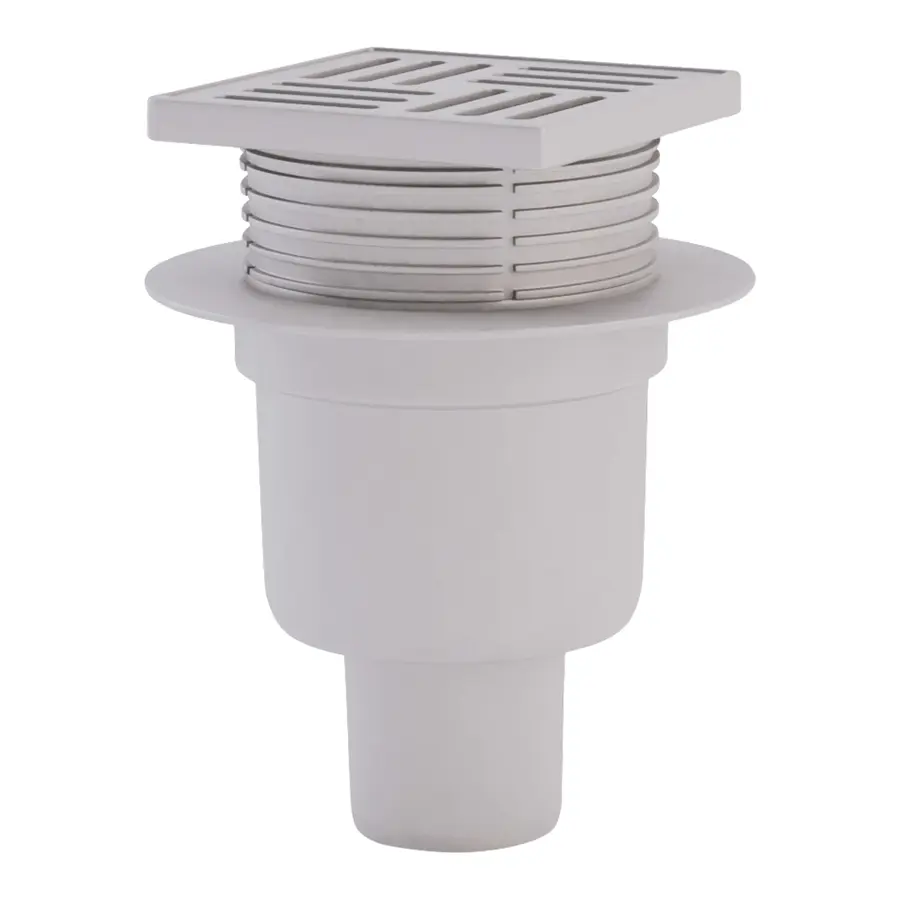 Трап ANI Plast TA5704 вертикальный с пластиковой решеткой 100х100