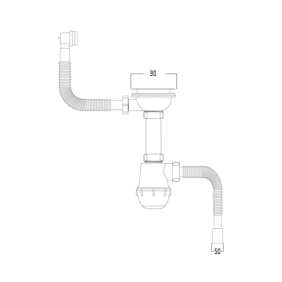Сифон для кухонной мойки Krono Plast М1050Е