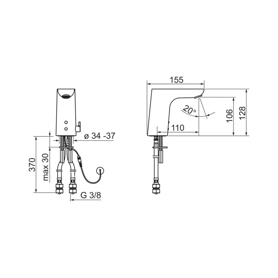 Смеситель для раковины бесконтактный Oras Electra 6121F