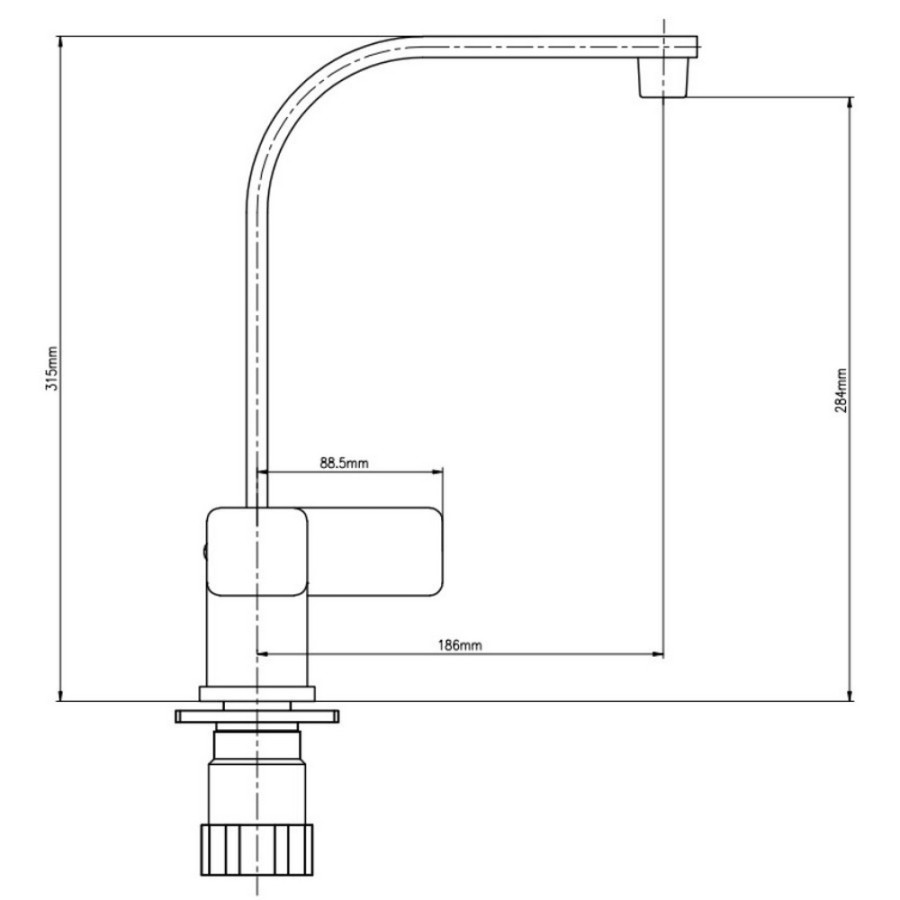 Кухонный смеситель стальной GF (CRM) S-10-007F