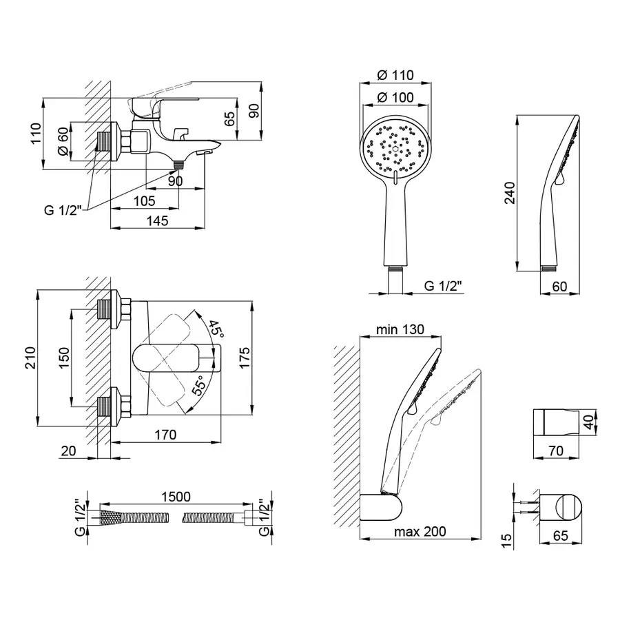 Змішувач для ванни Qtap Uno CRM 006 New