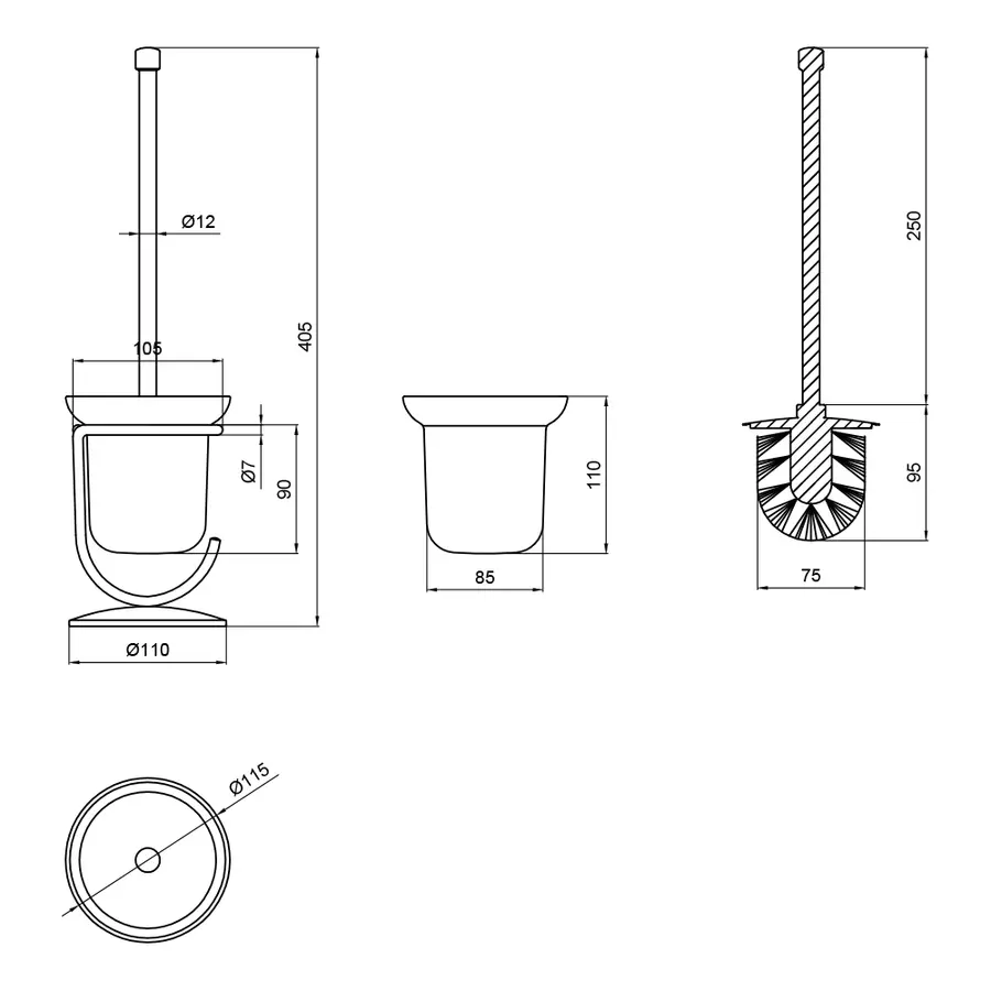 Ершик для унитаза Lidz (CRG) 121.05.03