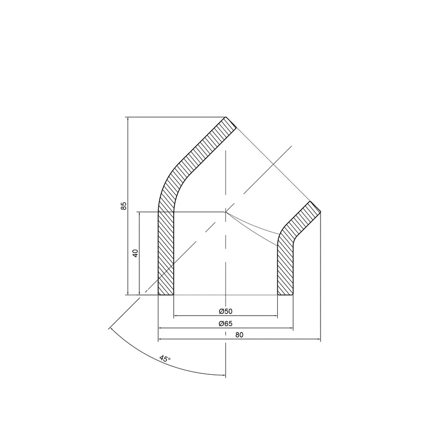 Уголок PPR Thermo Alliance 50, 45 °