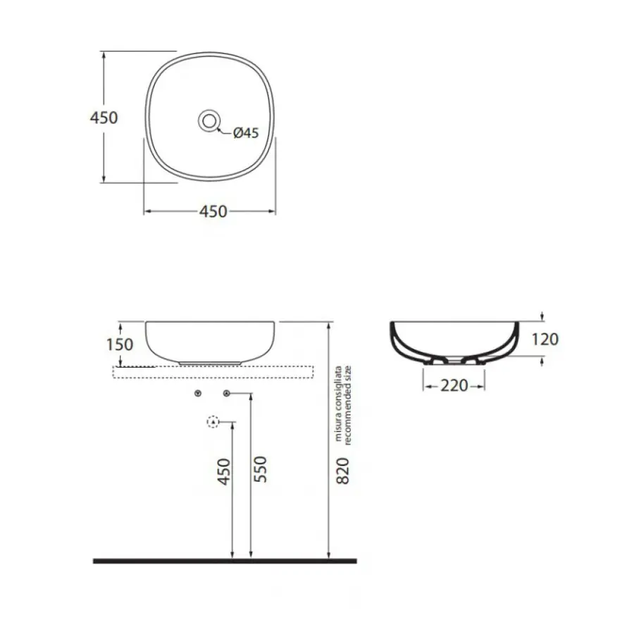 Раковина для ванны Azzurra Clas + CLI45B1 Shiny white