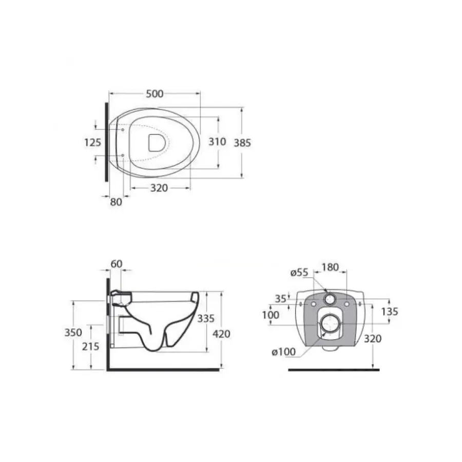 Унитаз подвесной Azzurra Clas + CLP150B1SOSK