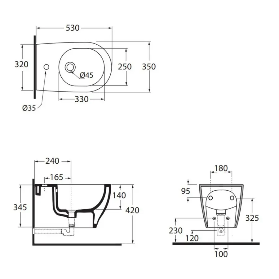 Биде подвесное Azzurra Pratica PRA500B1SOSP