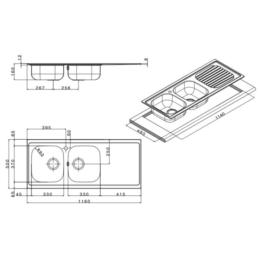 Кухонна мийка Apell Oceano OH1162IRPC Satin