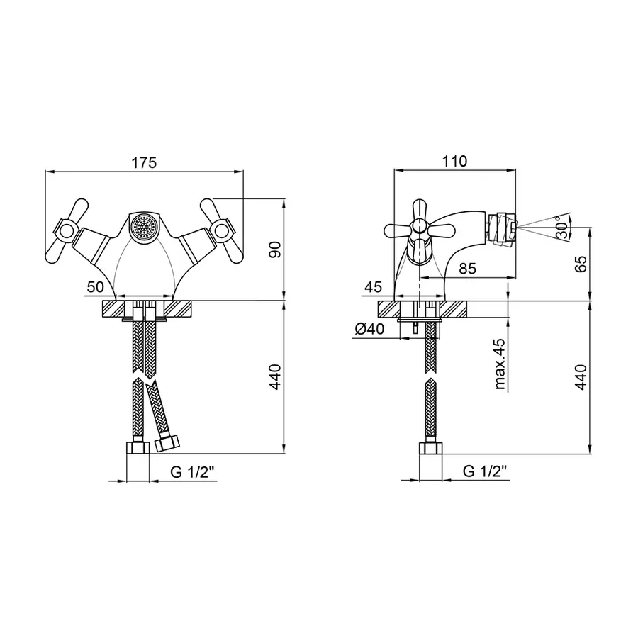 Змішувач для біде Qtap Dominox CRM 161A