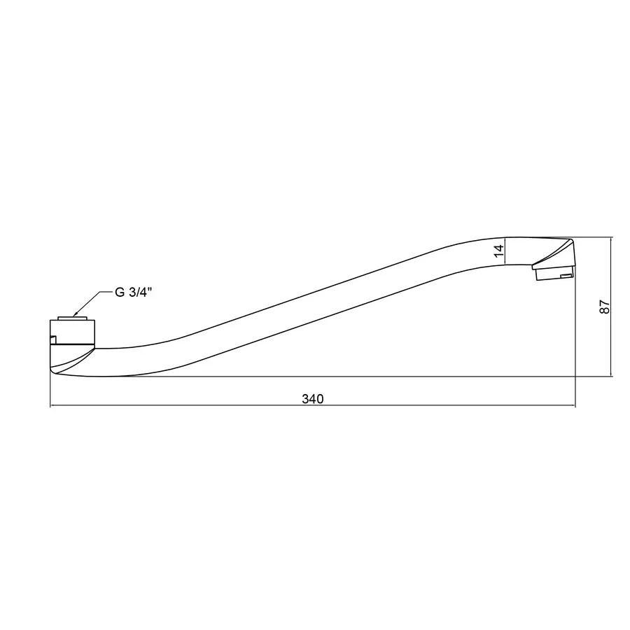 Вылил для ванны Lidz (CRM) 54 02 350 01 350 мм
