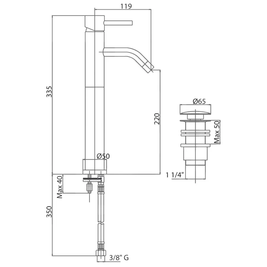 Змішувач для раковини Bianchi Mini LVBMIN2013UACRM