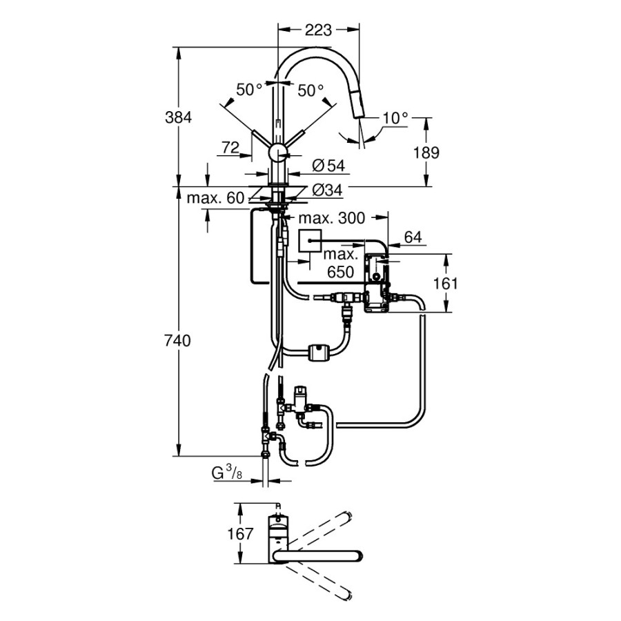 Змішувач для кухні сенсорний Grohe Minta Touch 31358002