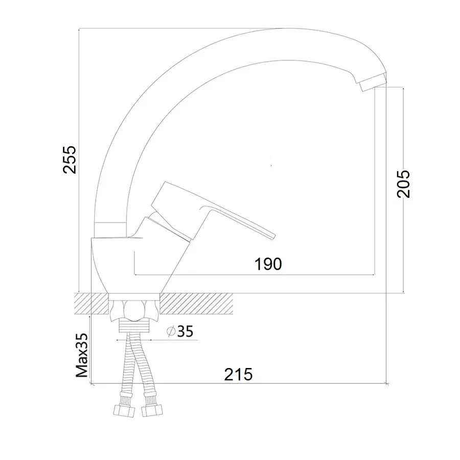 Кухонний змішувач сталевий Brinex 41C 008F