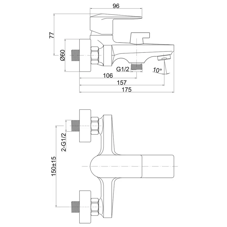 Змішувач для ванни Qtap Estet CRM 006 New