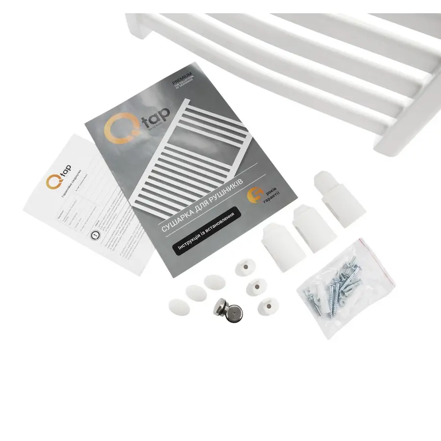 Сушилка Полотенцесушитель водяной Qtap Dias (WHI) P18 1000x500 HY