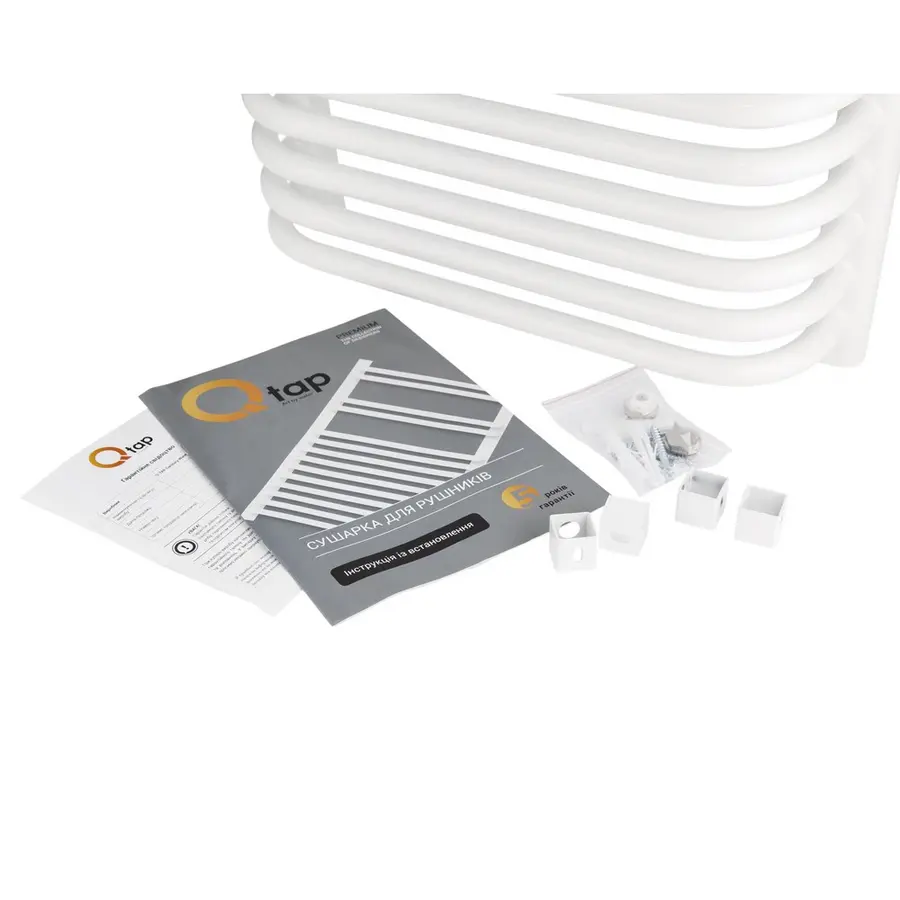 Сушилка Полотенцесушитель водяной Qtap Glory (WHI) P14 750x500 HY