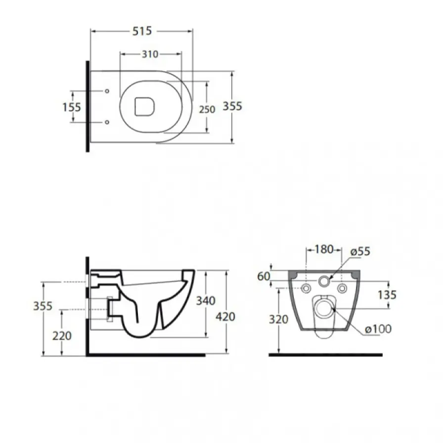 Унітаз підвісний Azzurra Comoda COM100B1SOSPCLA1800F