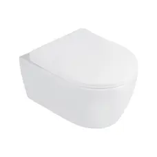 Унітаз підвісний Qtap Linnet безобідковий з сідінням Slim Soft-close QT0331106W