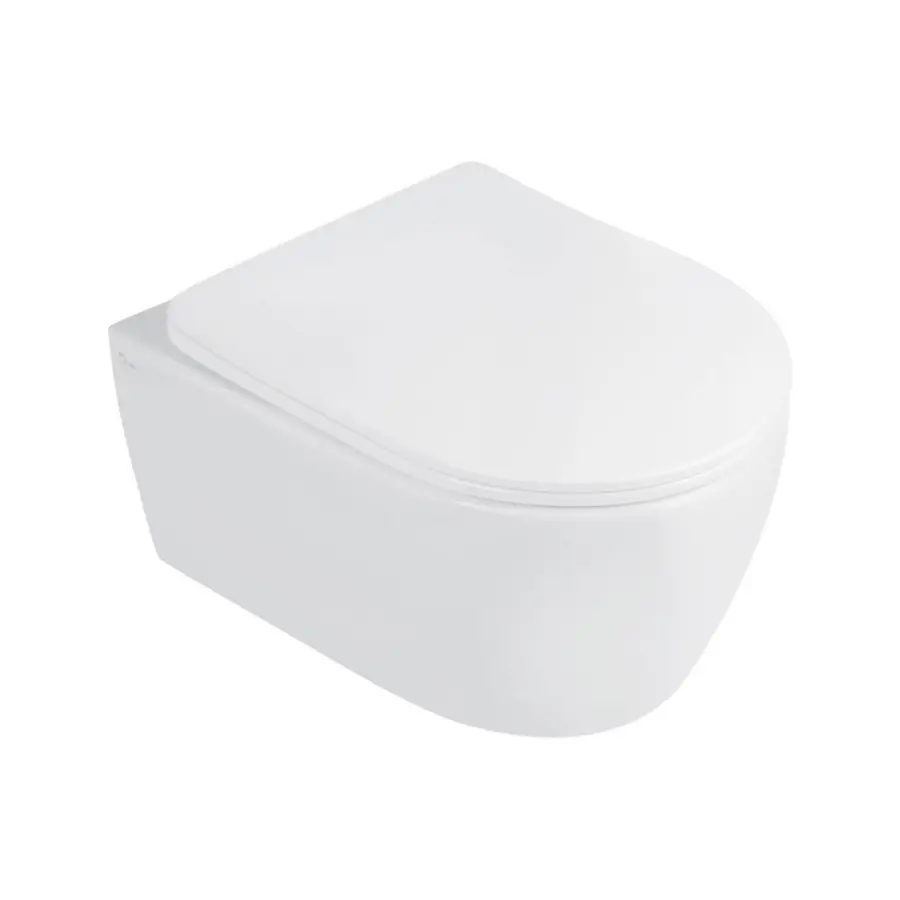 Унітаз підвісний Qtap Linnet безобідковий з сідінням Slim Soft-close QT0331106W