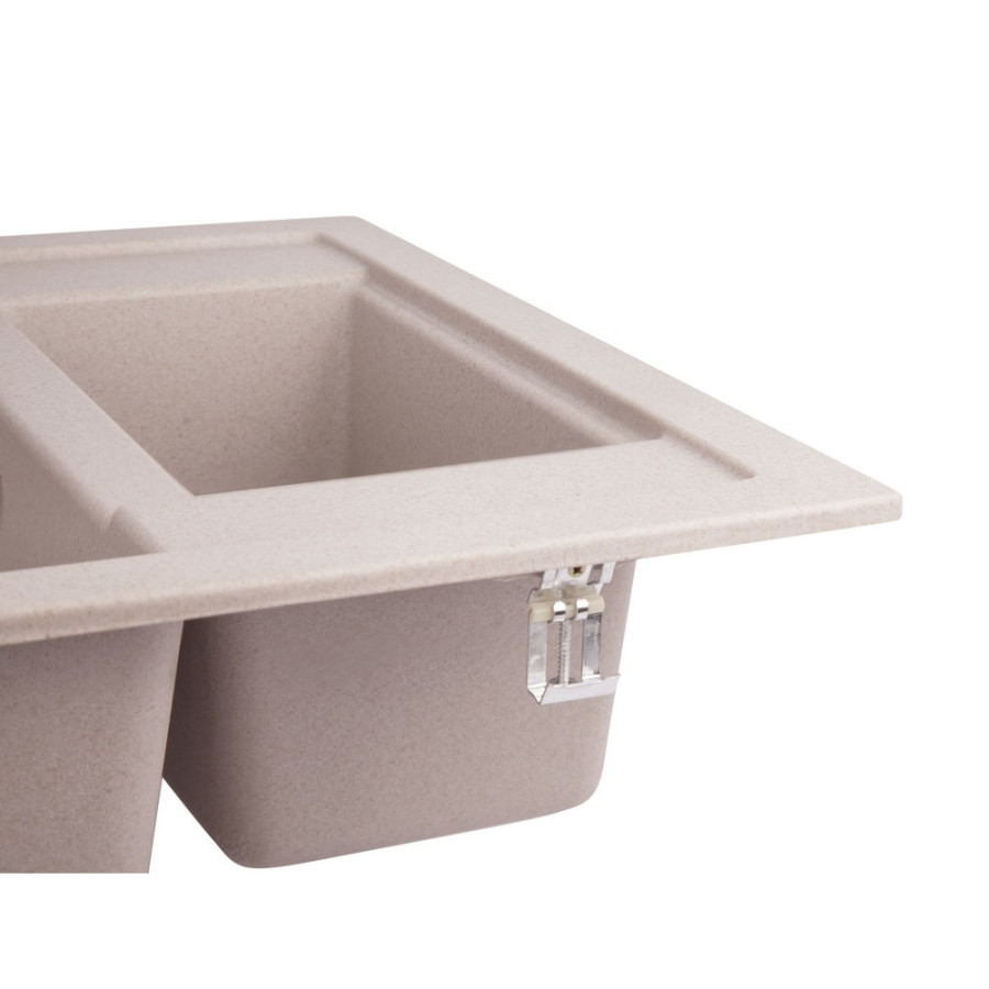Кухонна гранітна мийка з додатковою чашею Lidz 615x500/200 COL-06 (LIDZCOL06615500200)