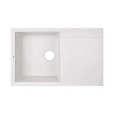 Кухонна гранітна мийка Lidz 790x495/230 WHI-01 (LIDZWHI01790495230)