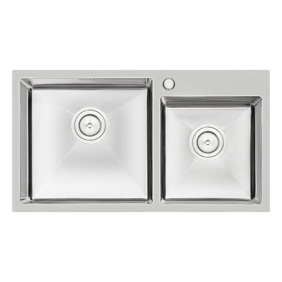 Кухонная мойка с двумя чашами Qtap S7843 2.7 / 1.0 мм Satin (QTS784310)