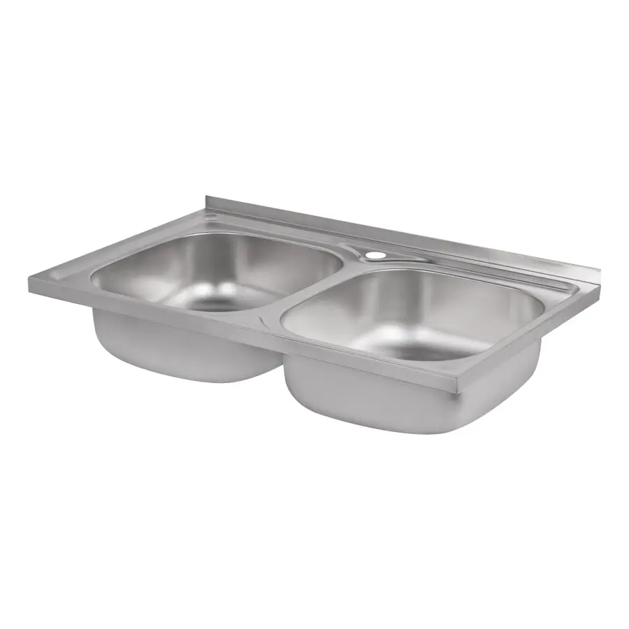 Кухонная мойка с двумя чашамиLidz 5080 0,8 мм Decor (LIDZ5080DEC08)