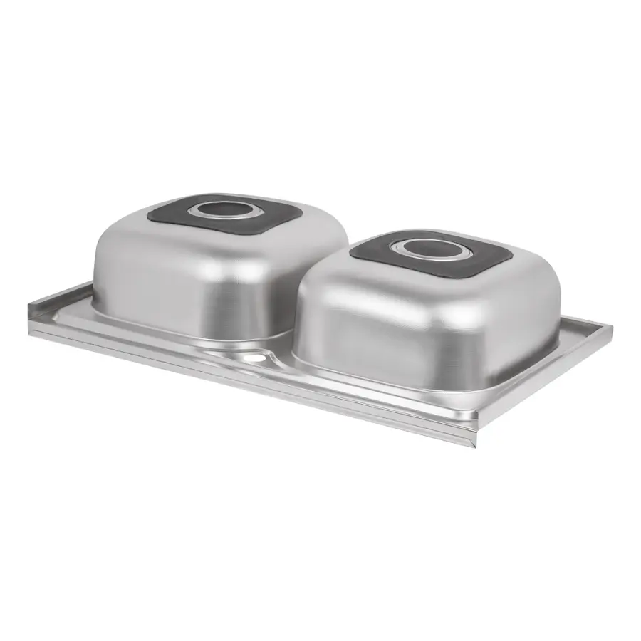 Кухонная мойка с двумя чашамиLidz 5080 0,8 мм Decor (LIDZ5080DEC08)