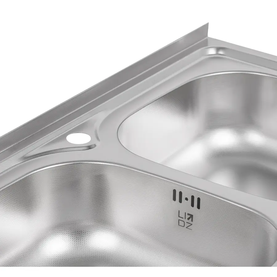 Кухонная мойка с двумя чашамиLidz 5080 0,8 мм Decor (LIDZ5080DEC08)