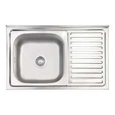 Кухонна мийка Lidz 5080-L 0,8 мм Satin (LIDZ5080LSAT8)